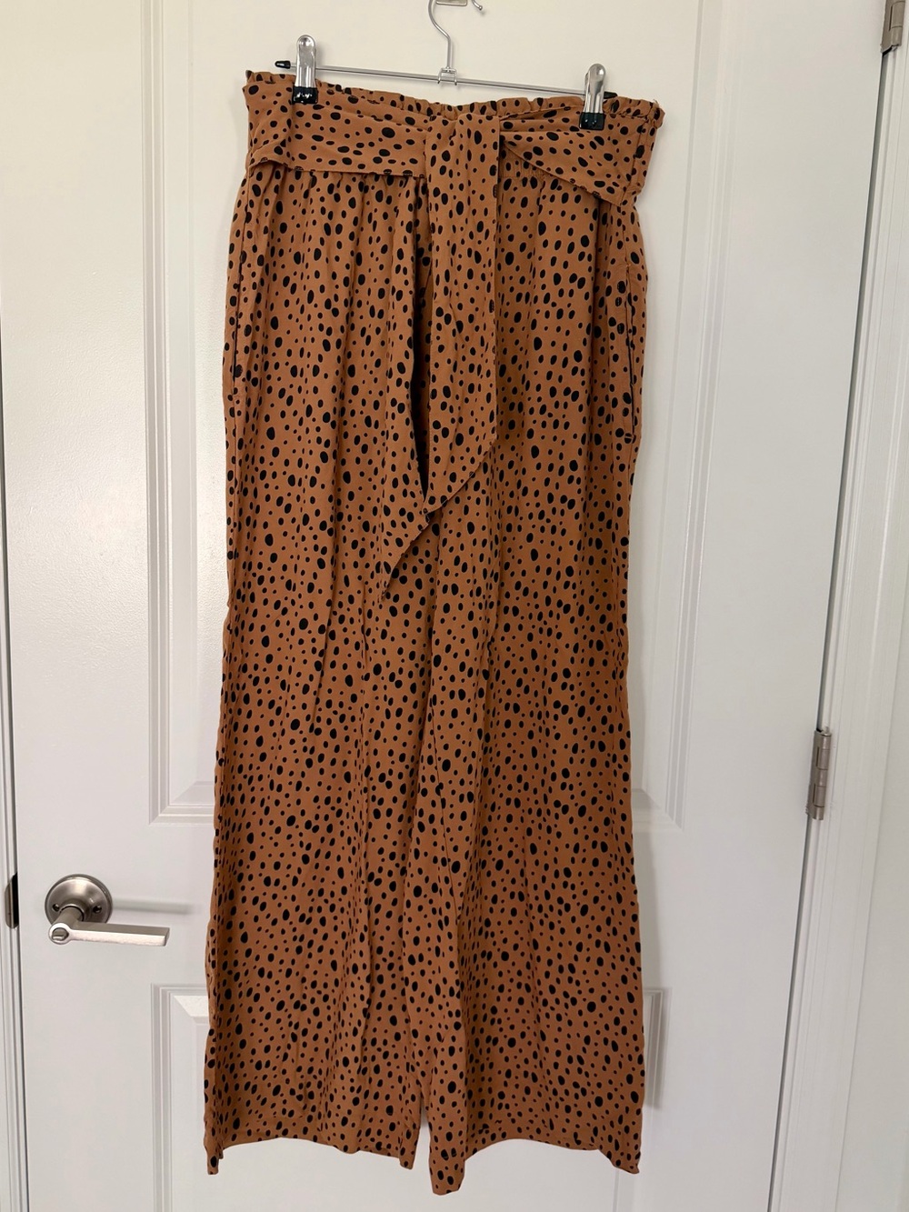 Abercrombie & Fitch Animal Print Paperbag Wide Leg Pants Size Medium